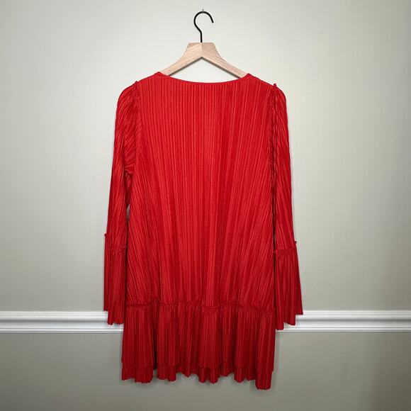 NWOT Red Free People Can't Help It Pleated Mini Dress - Picture 3 of 7